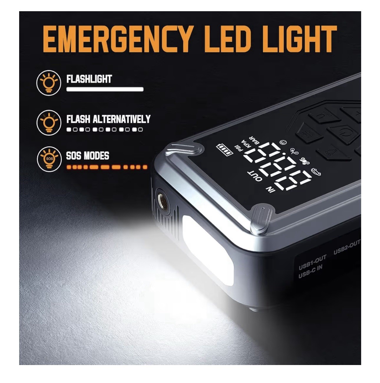 ACMOUNT Jump Starter with Air Compressor, 6000A Portable Car Battery Booster 12V