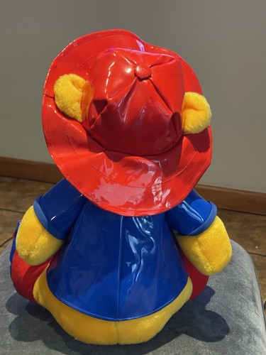Big Yellow Bear With Blue Raincoat and Red Hat Plush 17” Winnie The Pooh 59 - Picture 7 of 9