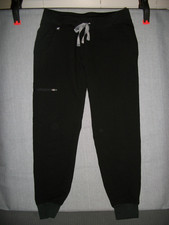 FIGS ZAMORA JOGGER SCRUB PANTS WOMEN SIZE S YOGA WAISTBAND BLACK NICE