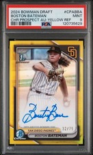 2024 BOWMAN DRAFT CHROME PROSPECT AUTO #CPABBA BOSTON BATEMAN 32/75 PSA 9