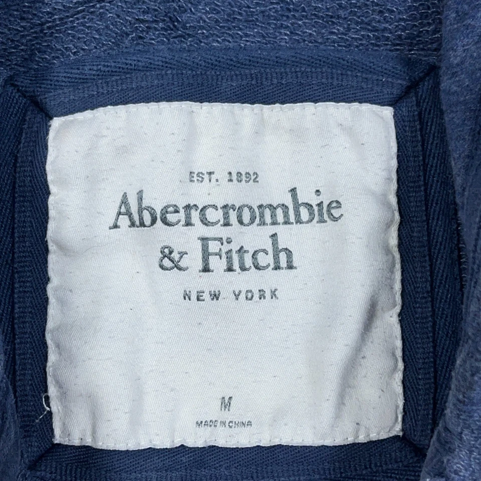 Sudadera con capucha vintage Y2K Abercrombie & Fitch para mujer azul medio Spellout NY Foto 3 de 4
