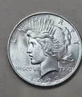 1923 P Peace Silver Dollar Uncirculated 90% Silver $1 Coin White, Luster lot 63