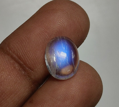 AAAAAAAA Quality Rainbow Moonstone Cabochon Blue Flashy Fire Oval Shape9.5x12MM
