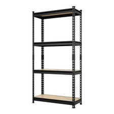 30"x60"x12" Black Powder Coated Steel 4 Tier Heavy Duty Garage Shelving Unit