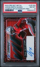 2023 Pro Set Metal Jaxon Smith Njigba Campus VIP Red Auto /3 #VIP-JSN PSA 8