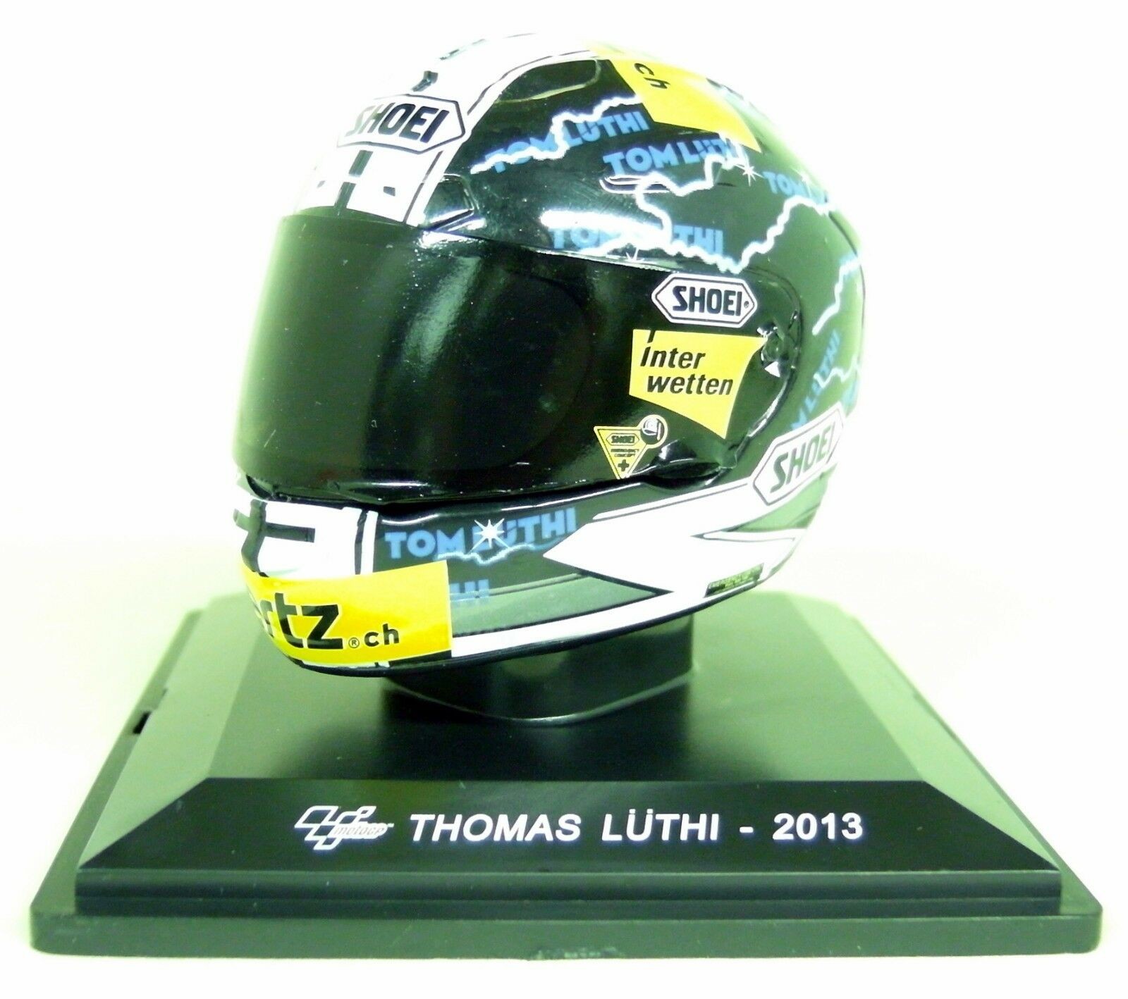 Altaya 1/5 Scale - Thomas Luthi 2013 Shoei Moto GP Helmet with Plinth and Case