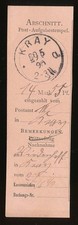 825782) DR Posteinlieferungsschein mit K1 Stpl. Kray ( Essen ) 1890