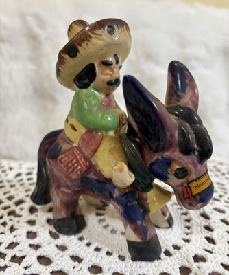 Vintage Mexican Sombrero Man Riding Donkey Made In Japan