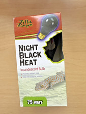 Zilla Night Black Incandescent Bulb 75W Reptile Heat Lamp NEW
