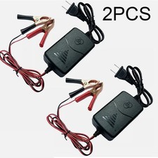 2pcs 12v Car Battery Charger Maintainer Trickle Rv For Motorcycle Truck Atv Auto 2pcs 12v Car Battery Charger Maintainer Trickle Rv For Motorcycle Truck Atv Auto