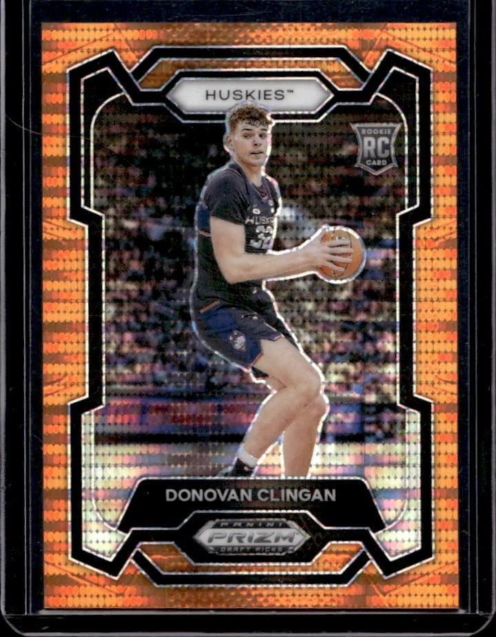 2024 Prizm Draft Picks Donovan Clingan RC Orange Pulsar #/49