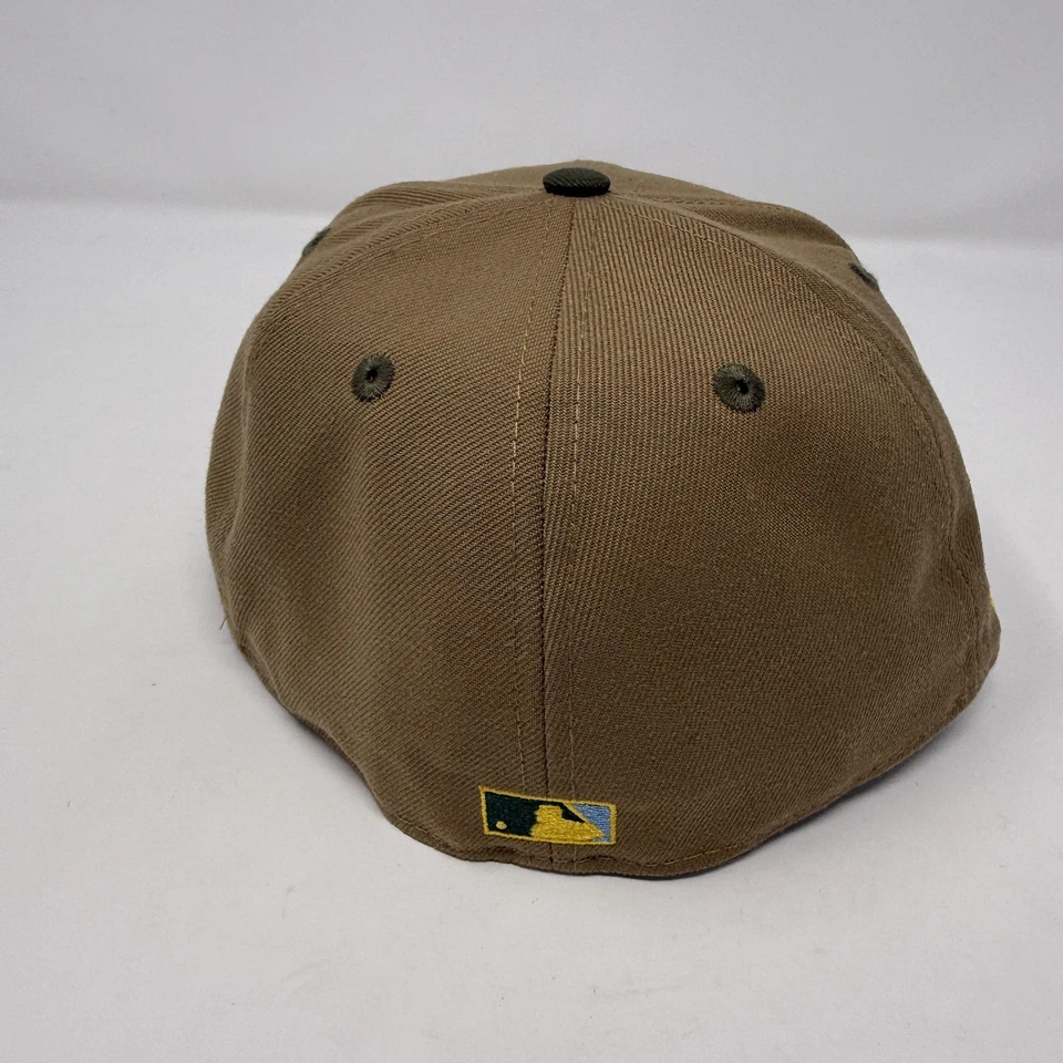 Seattle Mariners Hat Cap Fitted Mens 7 3/8 Tan MLB Baseball New Era 59FIFTY - Image 3 of 4