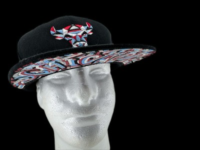 Rare! Chicago Bulls Snapback Hat Geometric Logo Graffiti Brim BMO Promo