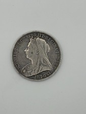 1900 British Silver Crown coin featuring Queen Victoria