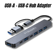 USB-A USB-C 3.0 7-in-2 HUB Multiport Adapter  Typ C USBC Verteiler Docking Stick