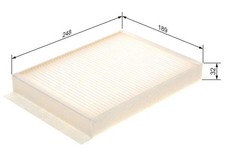BOSCH Innenraumfilter Pollenfilter Filter Innenraumluft Motorraum Vorne