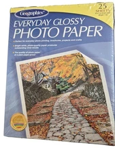 Geographics Everyday Glossy Photo Paper 8.5" X 11" 25 Sheets For Inkjet Printers