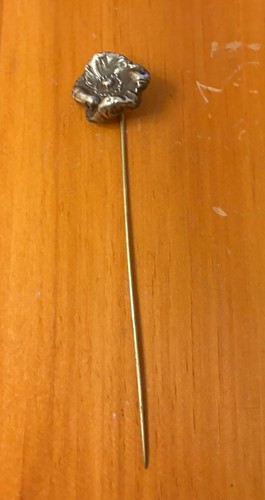 Sterling Silver Floral Hatpin 5” Long Handmade Ornate Stick Pin