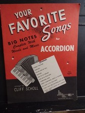 Vintage Accordion Songbook Your Favorite Songs Big Notes W/ Lyrics Very Good