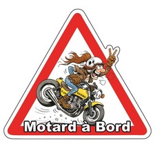 Sticker "Motard à bord" – fun, liberté et Joe Bar Team