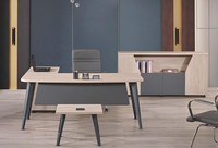 MöBel BüRo ArbeitszimmermöBel EckbüRotisch Set 3Tlg Holz Grau Tisch