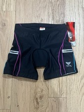 Cycling TYR Women's Compression Shorts Black Purple Spandex Athletic Size Large