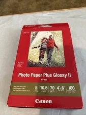 Genuine Canon Photo Paper Plus Glossy II 4x6 PP-301, 100 Sheets,Genuine NEW