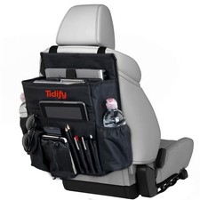 Back Seat Car Organizer with Dedicated Tablet and Laptop Storage Black