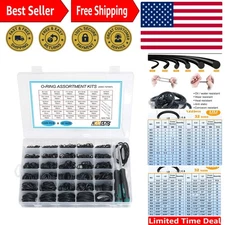 Comprehensive 1225-Piece Nitrile Rubber O-Rings with Installation Tools Included