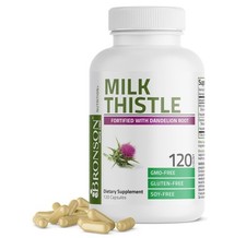 Bronson Milk Thistle Silymarin Marianum Dandelion Root, Liver Health, 120 Caps