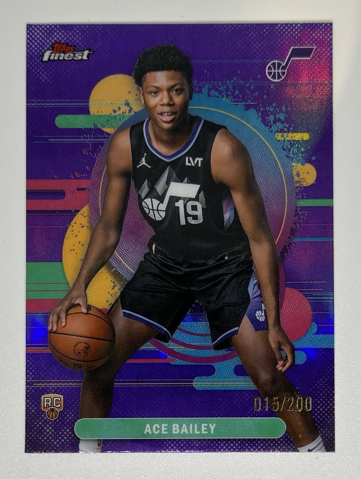 2025-26 Topps Finest Ace Bailey Uncommon Purple /200 RC Jazz 105