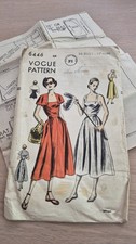Vintage Vogue Schnittmuster 6446 1951 Einteiler Kleid Cape Schnittmuster Gr&ouml;&szlig;e 34 Brustweite