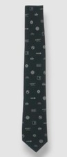 Dkny Men's Black Street Multi-Logo Professional Neck Tie Size 60 x 2.875