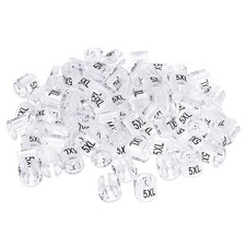 Clothes Hanger Marker 5XL Fit 3.5mm Rod for Garment Color Coding Clear 100pcs