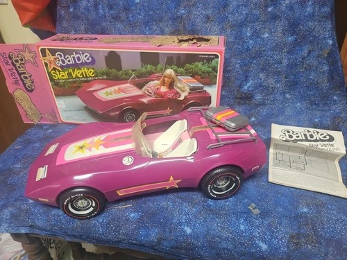 Mattel Barbie Starvette Purple Corvette Toy Car 1975 Vintage with Original Box