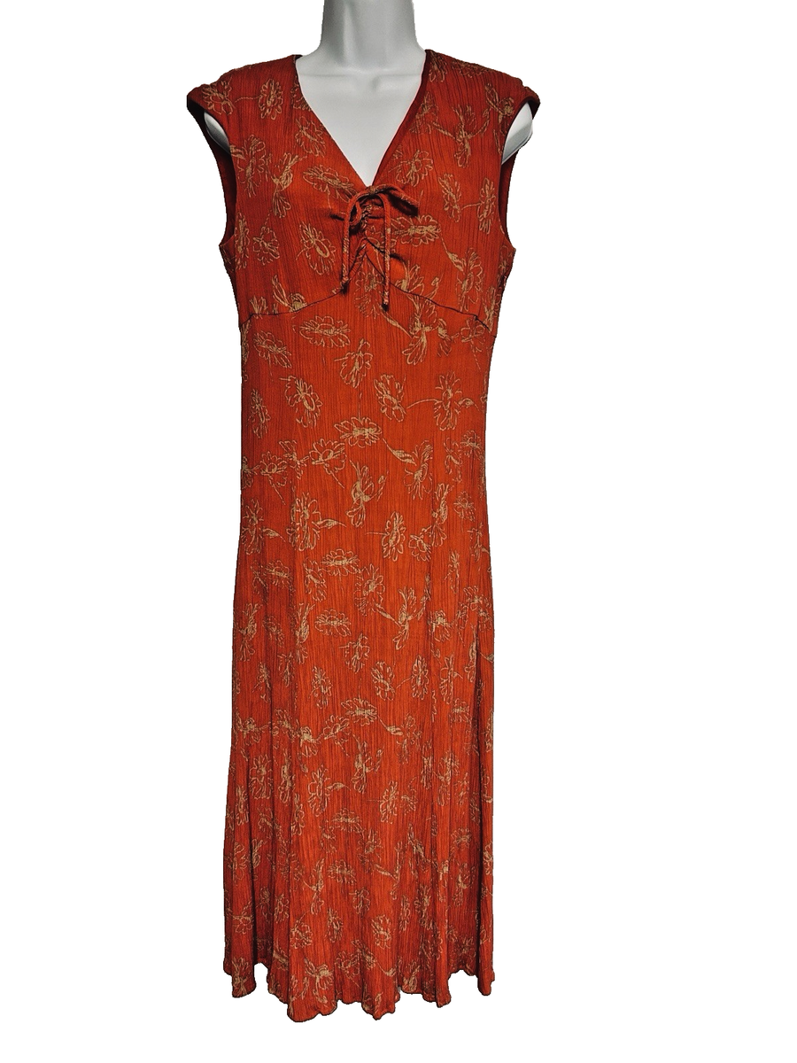VTG TALBOTS USA Maxi Dress Size 10 Empire Waist Plisse Crimson Red Gold Floral | eBay VTG TALBOTS USA Maxi Dress Size 10 Empire Waist Plisse Crimson Red Gold Floral | eBay
