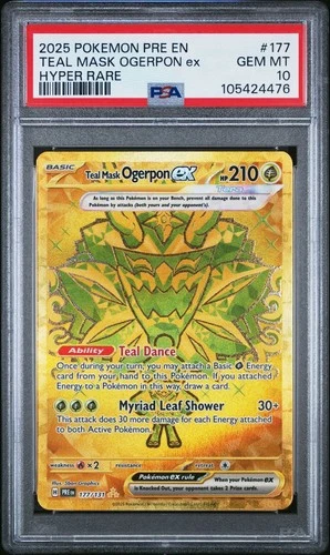 2023 Pokemon Prismatic Evolutions #177 TEAL MASK OGERPON ex HYPER RARE | PSA 10