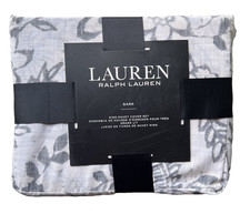 RALPH LAUREN Sara Paisley Reversible 3-Pc Duvet Cover Set King 385 Grey/Cream
