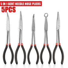 4-5pc Precision 11inch Long Needle Nose Pliers Assortment Kit, Long Reach Pliers