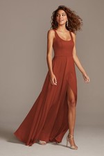 Davids Bridal Bridesmaid Dress Celebrate DB Studio Cinnamon Tank Sz 12 Formal