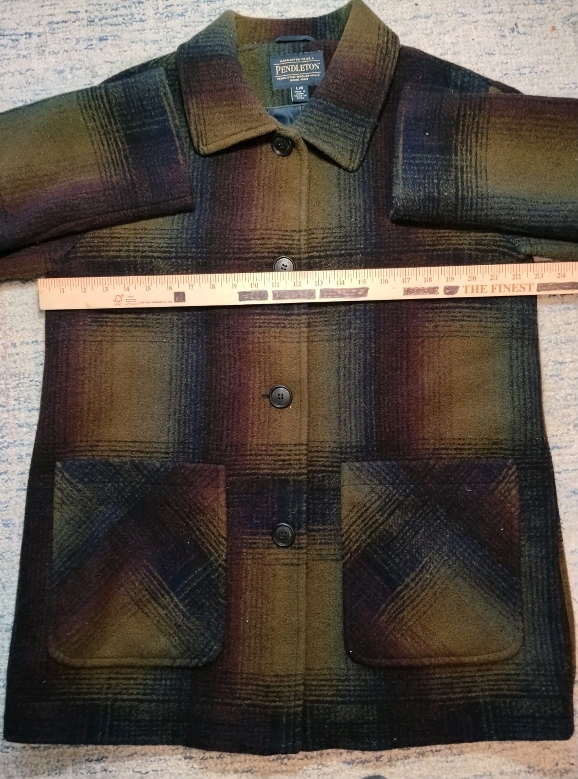 pendleton wool blend Topper Coat Large Olive Gree… - image 13