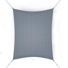 Coolaroo Sun Shade Sail Rectangle UV Block HDPE Outdoor Patio Cover Gray 11'x8'