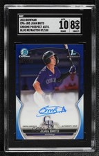 2023 Bowman Chrome Prospect Blue Refractor 87/150 Juan Brito SGC 8 Auto 0jv5