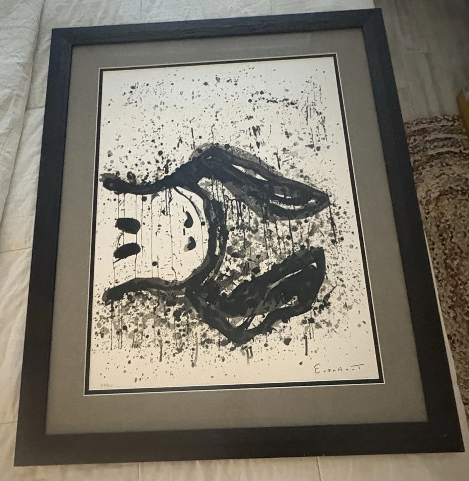 Tom Everhart Watchdog 3 O'Clock FRAMED Original Lithograph #'d SIGNED, COA - Imagem 2 de 4