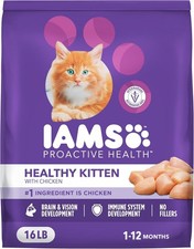 IAMS Proactive Health Healthy Kitten Dry Cat 16 Pound Pack of 1 Chicken 3.00 per pound