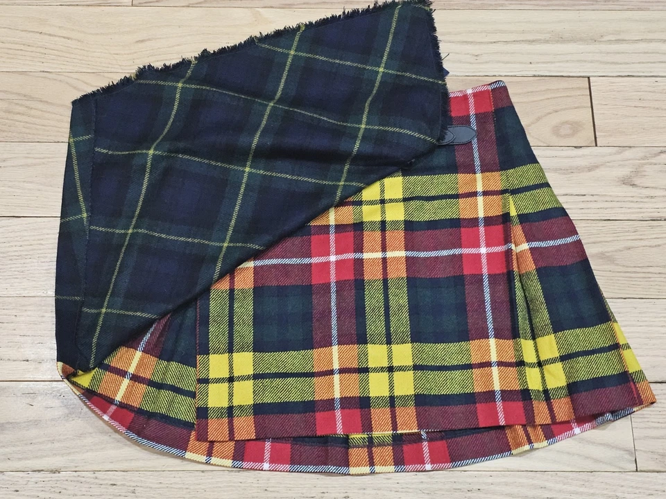 NUEVO CON ETIQUETAS Polo Ralph Lauren Para Mujer Multicolor Lana A Cuadros Plisado Cinturón Deformación Falda Foto 2 de 4