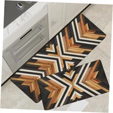 Western Aztec Kitchen Rugs Sets of 2 Anti Fatigue Cushioned Boho Kitchen Mats 