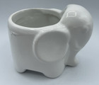 Vintage Elephant Planter Vase succulent Pottery White Glaze Ceramic Nursery — photo 1