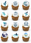 24 PRECUT Fishing Cupcake Toppers Edible Premium Wafer Card Fairy Cake Toppers