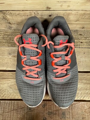 Under Armour Unisex (5Y) Youth Mesh Sneakers Gray Orange  display picture 2